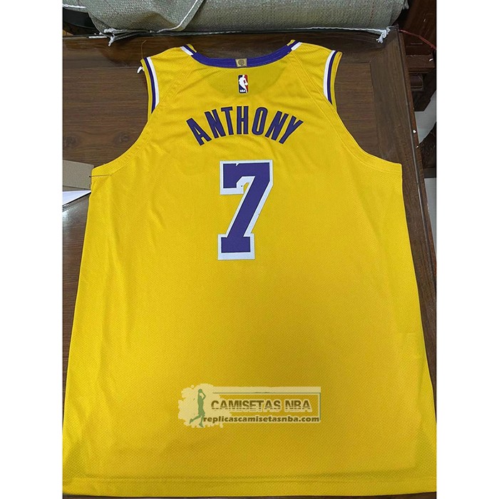 Camiseta Los Angeles Lakers Carmelo Anthony NO 7 Icon Autentico Amarillo